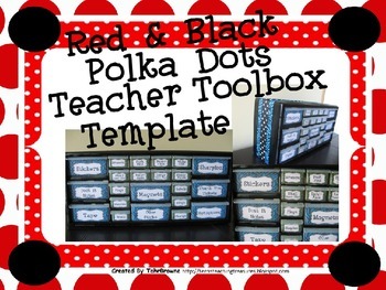 Preview of Red and Black Dots Teacher Toolbox Template - Editable