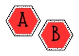 Red and Black Dotted Bulletin Board Letters and Numbers