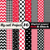 Red and Black and red DIGITAL PAPER - Scrapbooking- A4 & 1