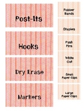 Red and Orange Chevrons - Teacher Toolbox Labels