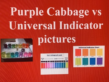 Preview of Red cabbage and Universal Indicator as pH measures.  Just 3 pictures.