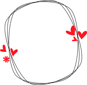 Preview of Red heart and simple outline frame