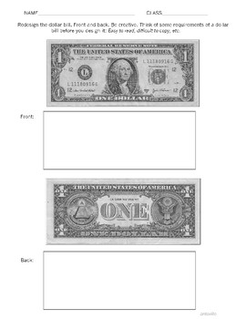 one dollar bill front and back