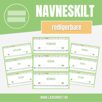 Preview of Redigerbare navneskilt - til pulten