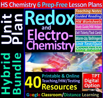 Preview of Unit Plan: Redox & Electrochemistry 6-Lesson Hybrid Bundle ~Editable~ Distance L