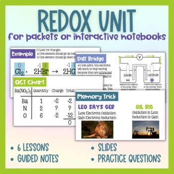 Preview of Redox Electrochemistry Full Unit of Guided Notes