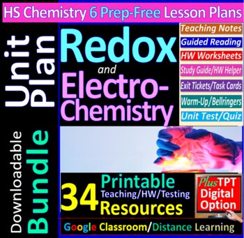 Preview of Unit Plan: Redox & Electrochemistry 6-Lesson Bundle ~Editable~ Distance Learning