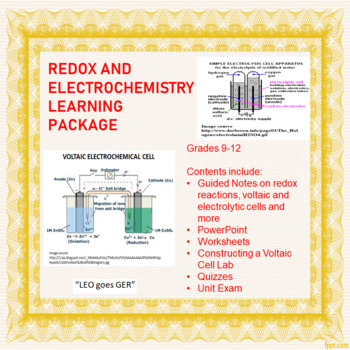 Preview of Redox and Electrochemistry Learning Activities (Distance Learning)