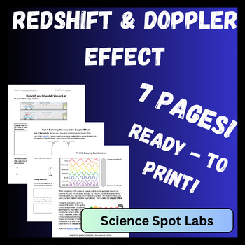 Preview of Redshift and the Doppler Effect Virtual Lab - Digital Resource - Editable