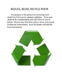 Reduce, Reuse, Recycle Activity Poem