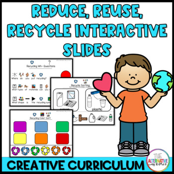 Preview of Reduce Reuse Recycle Study Digital Interactive Slides Curriculum Creative
