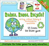 Reduce, Reuse, Recycle File Folder Game - Earth Day and Co
