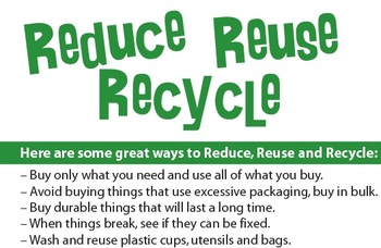 Preview of Reduce Reuse Recycle Informational Writting Worksheet