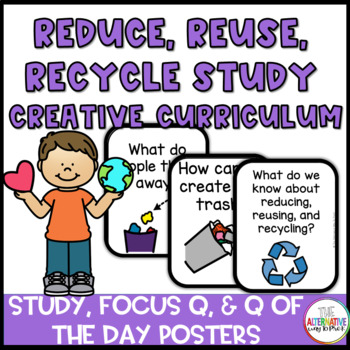 Preview of Reduce, Reuse, Recycle Study Question Posters Curriculum Creative
