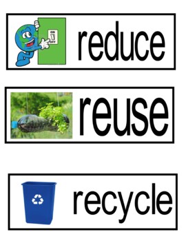 Preview of Reduce, Reuse, Recycle Word Wall Words