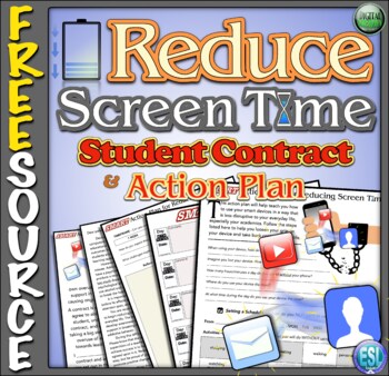 Preview of Reduce Screen Time,  Smartphone Addiction, Technology Overuse ACTION PLAN