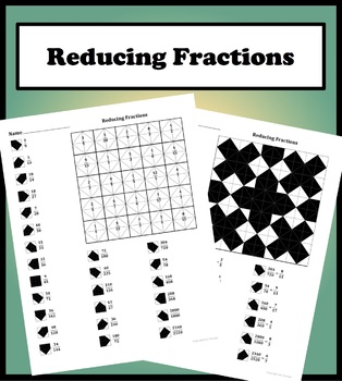 Preview of Reducing Fractions Color Worksheet