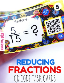 Preview of Reducing Fractions QR Code Fun - 4.NF.A.1