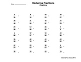 Reducing Fractions to Lowest Terms - Self-generating worksheet