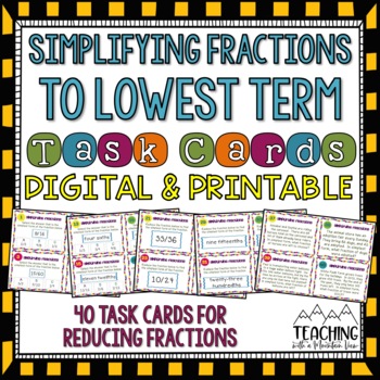 Preview of Simplifying Fractions Task Cards
