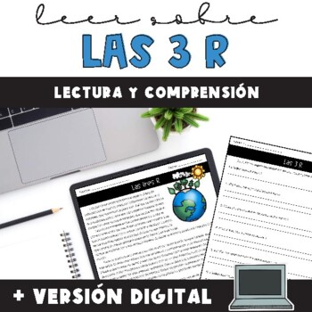 Preview of Reduce Reuse Recycle - Spanish Reading Comprehension | Print & Digital Resource