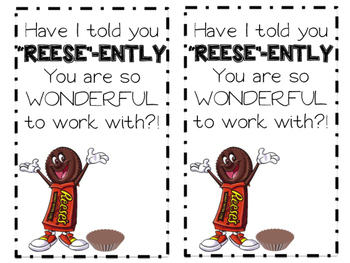 Reese S Candy Treat Tag By Michelle Little Teachers Pay Teachers
