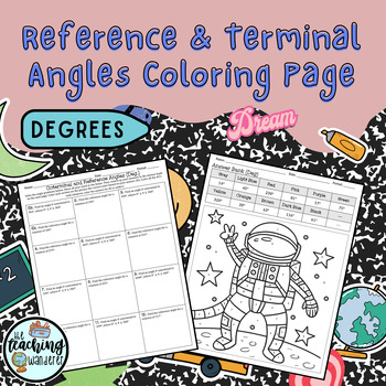 Preview of Reference & Co-terminal Angles (Degree Only) Coloring Page