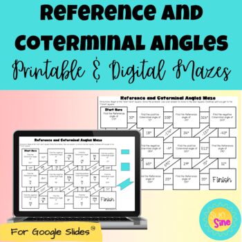 Preview of Reference & Coterminal Angles Printable & Digital Maze Activities