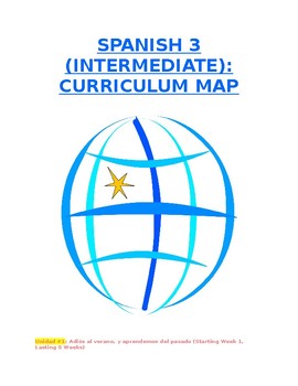 Preview of Reference - Curriculum Map: Spanish 3 (Units #1-6) for Intermediate Level