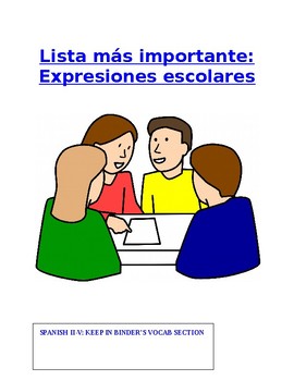 Preview of Reference - Lista más importante: List of Common Spanish Classroom Expressions