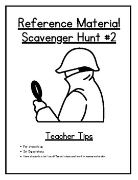 Reference Material Scavenger Hunt #2 by The Lazy Library | TPT