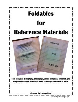 Preview of Reference Materials Foldables