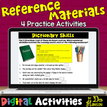 Preview of Reference Materials: Four Skills Activities compatible with Google Slides