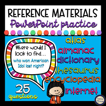 Preview of Reference Materials PowerPoint Practice