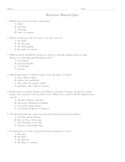 Reference Materials Quiz/Worksheet