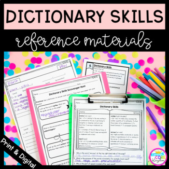 Preview of Reference Materials Dictionary Skills - Multiple Meaning Words Parts of Speech