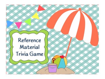 Preview of Reference Materials Trivia Game