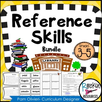 Preview of Reference Skills Anchor Charts, Center Stations, Booklet, Test