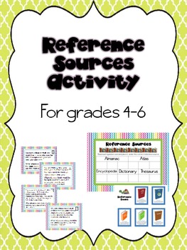 Preview of Reference Sources Activity for Grades 4-6