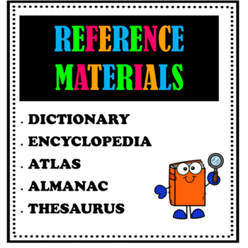 Preview of Reference and Research Materials Worksheet