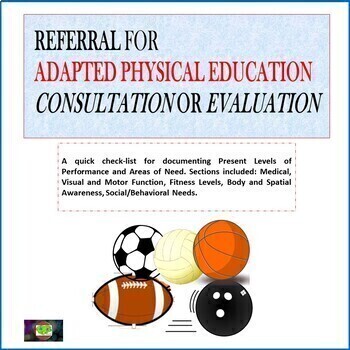 Preview of Adapted Physical Education Referral Form for Consultation or Services