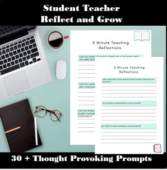 Preview of Reflect & Grow: 30+ Thought-Provoking Prompts for Student Teachers