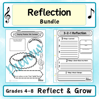 Preview of Reflect & Grow Bundle Grades 4 to 8 No Prep Graphic Organizer