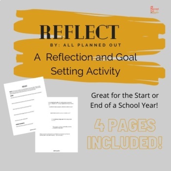 Reflection and Goal Setting by All Planned Out | TPT