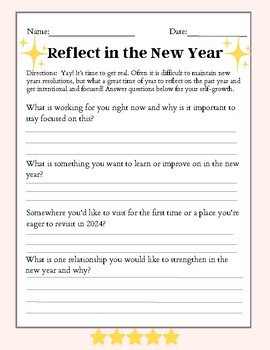 Preview of Reflect in the New Year -- Goals for New Year
