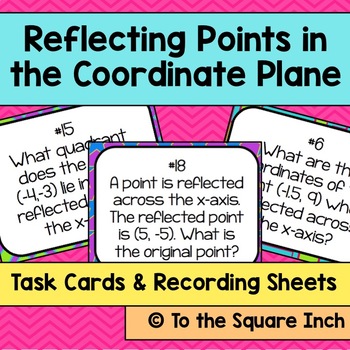 Preview of Reflecting Points in the Coordinate Plane Task Cards |  Practice Activity