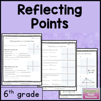 Preview of Reflecting Points on a Coordinate Plane Worksheets