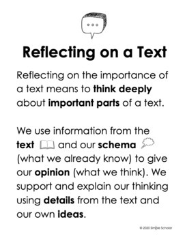 Preview of Reflecting on a Text - Nonfiction (Unit 7)