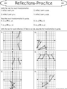 Reflections Guided Notes and Worksheet by Lindsay Bowden - Secondary Math