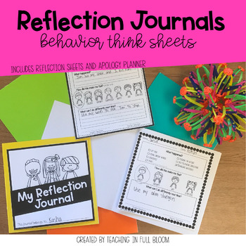 Preview of Reflection Journals - Think Sheets + Apology Planner - Target Blank Book